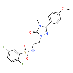 ChemSpider 2D Image | 2,5-Difluoro-N-{2-[3-(4-methoxyphenyl)-4-methyl-5-oxo-4,5-dihydro-1H-1,2,4-triazol-1-yl]ethyl}benzenesulfonamide | C18H18F2N4O4S