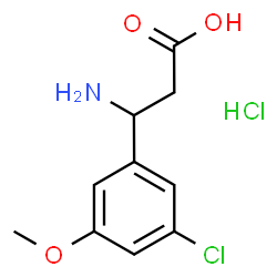 ChemSpider 2D Image | 3-Amino-3-(3-chloro-5-methoxyphenyl)propanoic acid hydrochloride (1:1) | C10H13Cl2NO3