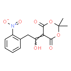 ChemSpider 2D Image | 5-[1-Hydroxy-2-(2-nitrophenyl)ethylidene]-2,2-dimethyl-1,3-dioxane-4,6-dione | C14H13NO7