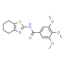 ChemSpider 2D Image | 3,4,5-Trimethoxy-N-(4,5,6,7-tetrahydro-1,3-benzothiazol-2-yl)benzamide | C17H20N2O4S