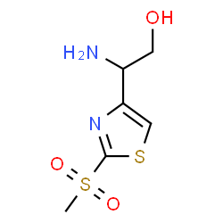 ChemSpider 2D Image | 2-Amino-2-[2-(methylsulfonyl)-1,3-thiazol-4-yl]ethanol | C6H10N2O3S2