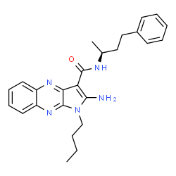 ChemSpider 2D Image | 2-Amino-1-butyl-N-[(2S)-4-phenyl-2-butanyl]-1H-pyrrolo[2,3-b]quinoxaline-3-carboxamide | C25H29N5O