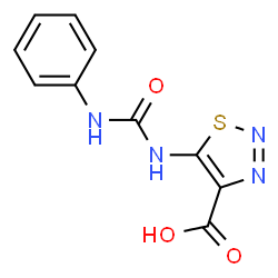 ChemSpider 2D Image | 5-[(Phenylcarbamoyl)amino]-1,2,3-thiadiazole-4-carboxylic acid | C10H8N4O3S
