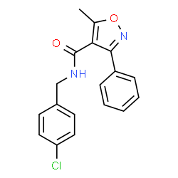 ChemSpider 2D Image | N-(4-Chlorobenzyl)-5-methyl-3-phenyl-1,2-oxazole-4-carboxamide | C18H15ClN2O2