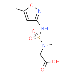 ChemSpider 2D Image | N-Methyl-N-[(5-methyl-1,2-oxazol-3-yl)sulfamoyl]glycine | C7H11N3O5S