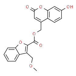 ChemSpider 2D Image | (7-Hydroxy-2-oxo-2H-chromen-4-yl)methyl 3-(methoxymethyl)-1-benzofuran-2-carboxylate | C21H16O7