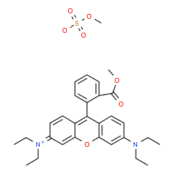 ChemSpider 2D Image | 3,6-Bis(diethylamino)-9-[2-(methoxycarbonyl)phenyl]xanthenium methyl sulfate | C30H36N2O7S