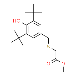 ChemSpider 2D Image | Methyl {[4-hydroxy-3,5-bis(2-methyl-2-propanyl)benzyl]sulfanyl}acetate | C18H28O3S
