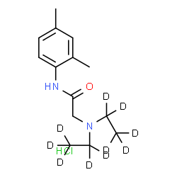 ChemSpider 2D Image | N-(2,4-Dimethylphenyl)-N~2~,N~2~-bis[(~2~H_5_)ethyl]glycinamide hydrochloride (1:1) | C14H13D10ClN2O