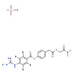 ChemSpider 2D Image | 4-{2-[2-(Dimethylamino)-2-oxoethoxy]-2-oxoethyl}phenyl 4-carbamimidamido(~2~H_4_)benzoate methanesulfonate (1:1) | C21H22D4N4O8S