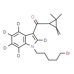ChemSpider 2D Image | [1-(5-Bromopentyl)(~2~H_5_)-1H-indol-3-yl](2,2,3,3-tetramethylcyclopropyl)methanone | C21H23D5BrNO