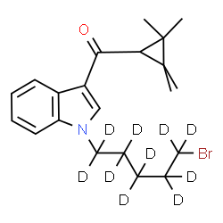 ChemSpider 2D Image | {1-[5-Bromo(~2~H_10_)pentyl]-1H-indol-3-yl}(2,2,3,3-tetramethylcyclopropyl)methanone | C21H18D10BrNO