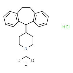 ChemSpider 2D Image | 4-(5H-Dibenzo[a,d][7]annulen-5-ylidene)-1-(~2~H_3_)methylpiperidine hydrochloride (1:1) | C21H19D3ClN