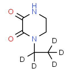 ChemSpider 2D Image | 1-(~2~H_5_)Ethyl-2,3-piperazinedione | C6H5D5N2O2