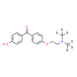 ChemSpider 2D Image | [4-(2-{Bis[(~2~H_3_)methyl]amino}ethoxy)phenyl](4-hydroxyphenyl)methanone | C17H13D6NO3