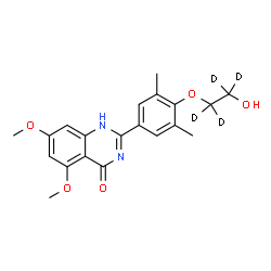 ChemSpider 2D Image | 2-(4-{[2-Hydroxy(~2~H_4_)ethyl]oxy}-3,5-dimethylphenyl)-5,7-dimethoxy-4(1H)-quinazolinone | C20H18D4N2O5