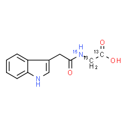 ChemSpider 2D Image | N-(1H-Indol-3-ylacetyl)(~13~C_2_,~15~N)glycine | C1013C2H12N15NO3