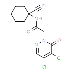 ChemSpider 2D Image | N-(1-Cyanocyclohexyl)-2-(4,5-dichloro-6-oxo-1(6H)-pyridazinyl)acetamide | C13H14Cl2N4O2