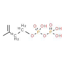ChemSpider 2D Image | 3-Methyl(1,2-~13~C_2_)-3-buten-1-yl trihydrogen diphosphate | C313C2H12O7P2