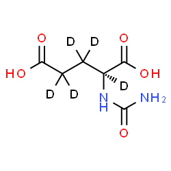 ChemSpider 2D Image | N-Carbamoyl-L-(2,3,3,4,4-~2~H_5_)glutamic acid | C6H5D5N2O5