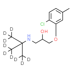 ChemSpider 2D Image | 1-(2-Chloro-5-methylphenoxy)-3-{[2-(~2~H_3_)methyl(~2~H_6_)-2-propanyl]amino}-2-propanol | C14H13D9ClNO2
