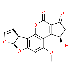 ChemSpider 2D Image | (3R,6aR,9aS)-3-Hydroxy-4-methoxy-2,3,6a,9a-tetrahydrocyclopenta[c]furo[3',2':4,5]furo[2,3-h]chromene-1,11-dione | C17H12O7