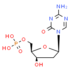 ChemSpider 2D Image | 4-Amino-1-(2-deoxy-5-O-phosphono-beta-D-threo-pentofuranosyl)-1,3,5-triazin-2(1H)-one | C8H13N4O7P