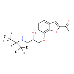 ChemSpider 2D Image | 1-(7-{2-Hydroxy-3-[(~2~H_7_)-2-propanylamino]propoxy}-1-benzofuran-2-yl)ethanone | C16H14D7NO4