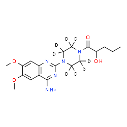ChemSpider 2D Image | 1-[4-(4-Amino-6,7-dimethoxy-2-quinazolinyl)(~2~H_8_)-1-piperazinyl]-2-hydroxy-1-pentanone | C19H19D8N5O4