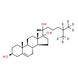 ChemSpider 2D Image | (3beta,20R)-(25,26,26,26,27,27,27-~2~H_7_)Cholest-5-ene-3,17,20-triol | C27H39D7O3