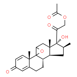 ChemSpider 2D Image | (9xi,16beta)-17-Hydroxy-16-methyl-3,20-dioxo-9,11-epoxypregna-1,4-dien-21-yl acetate | C24H30O6