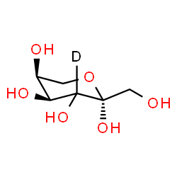 ChemSpider 2D Image | (3xi)-beta-L-(C~3~-~2~H)-erythro-Hex-2-ulopyranose | C6H11DO6