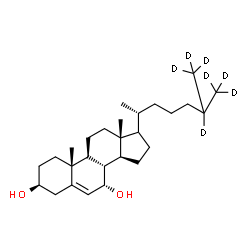 ChemSpider 2D Image | (3beta,7alpha,17xi)-(25,26,26,26,27,27,27-~2~H_7_)Cholest-5-ene-3,7-diol | C27H39D7O2
