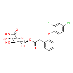 ChemSpider 2D Image | 1-O-{[2-(2,4-Dichlorophenoxy)phenyl]acetyl}-beta-D-threo-hexopyranuronic acid | C20H18Cl2O9