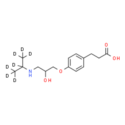 ChemSpider 2D Image | 3-(4-{2-Hydroxy-3-[(~2~H_7_)-2-propanylamino]propoxy}phenyl)propanoic acid | C15H16D7NO4
