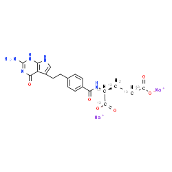 ChemSpider 2D Image | Disodium (2S)-2-({4-[2-(2-amino-4-oxo-4,7-dihydro-1H-pyrrolo[2,3-d]pyrimidin-5-yl)ethyl]benzoyl}amino)(~13~C_5_)pentanedioate | C1513C5H19N5Na2O6