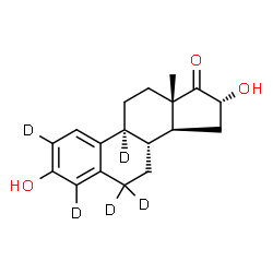 ChemSpider 2D Image | (16alpha)-3,16-Dihydroxy(2,4,6,6,9-~2~H_5_)estra-1(10),2,4-trien-17-one | C18H17D5O3