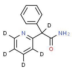 ChemSpider 2D Image | 2-Phenyl-2-[(~2~H_4_)-2-pyridinyl](~2~H)acetamide | C13H7D5N2O