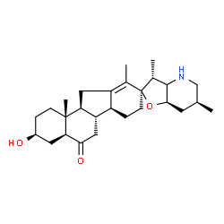 ChemSpider 2D Image | (3beta,5alpha,22xi,23R)-3-Hydroxy-5,6-dihydro-17,23-epoxyveratraman-6-one | C27H41NO3