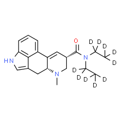 ChemSpider 2D Image | (8alpha)-N,N-Bis[(~2~H_5_)ethyl]-6-methyl-9,10-didehydroergoline-8-carboxamide | C20H15D10N3O