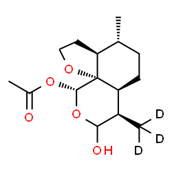 ChemSpider 2D Image | (3aS,4R,6aS,7R,10R,10aR)-8-Hydroxy-4-methyl-7-(~2~H_3_)methyloctahydro-2H-furo[3,2-i]isochromen-10-yl acetate | C15H21D3O5