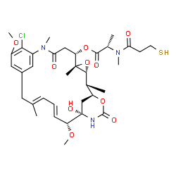 ChemSpider 2D Image | (1S,2R,3R,5S,6S,16E,18E,20R,21S)-11-Chloro-21-hydroxy-12,20-dimethoxy-2,5,9,16-tetramethyl-8,23-dioxo-4,24-dioxa-9,22-diazatetracyclo[19.3.1.1~10,14~.0~3,5~]hexacosa-10(26),11,13,16,18-pentaen-6-yl (2
S)-2-[methyl(3-sulfanylpropanoyl)amino]propanoate (non-preferred name) | C35H48ClN3O10S