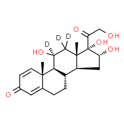 ChemSpider 2D Image | (11beta,16alpha)-11,16,17,21-Tetrahydroxy(11,12,12-~2~H_3_)pregna-1,4-diene-3,20-dione | C21H25D3O6