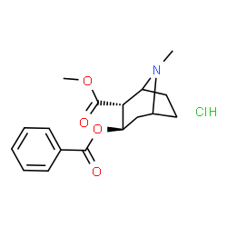 ChemSpider 2D Image | Methyl (2R,3R)-3-(benzoyloxy)-8-methyl-8-azabicyclo[3.2.1]octane-2-carboxylate hydrochloride (1:1) | C17H22ClNO4