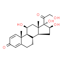 ChemSpider 2D Image | (11beta,16beta)-11,16,17,21-Tetrahydroxypregna-1,4-diene-3,20-dione | C21H28O6
