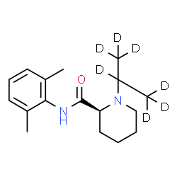 ChemSpider 2D Image | (2S)-N-(2,6-Dimethylphenyl)-1-[(~2~H_7_)-2-propanyl]-2-piperidinecarboxamide | C17H19D7N2O