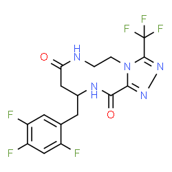 ChemSpider 2D Image | 10-(2,4,5-Trifluorobenzyl)-3-(trifluoromethyl)-6,7,10,11-tetrahydro[1,2,4]triazolo[3,4-c][1,4,7]triazecine-8,12(5H,9H)-dione | C16H13F6N5O2