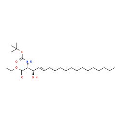 ChemSpider 2D Image | Ethyl (2R,3R,4E)-3-hydroxy-2-({[(2-methyl-2-propanyl)oxy]carbonyl}amino)-4-octadecenoate | C25H47NO5