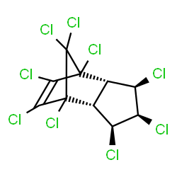 ChemSpider 2D Image | (1R,2R,3S,4S,5R,6S,7R)-1,3,4,5,7,8,9,10,10-Nonachlorotricyclo[5.2.1.0~2,6~]dec-8-ene | C10H5Cl9