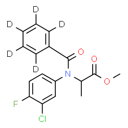 ChemSpider 2D Image | Methyl N-(3-chloro-4-fluorophenyl)-N-[(~2~H_5_)phenylcarbonyl]alaninate | C17H10D5ClFNO3